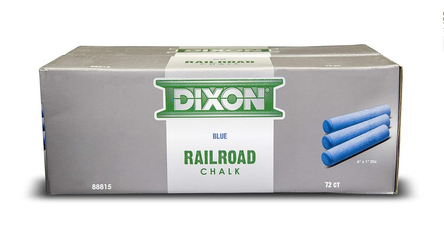 - 464-88815 Industrial Railroad Crayon Chalk with Tapered 4" X 1" Sticks, Blue, 72-Pack (88815)
