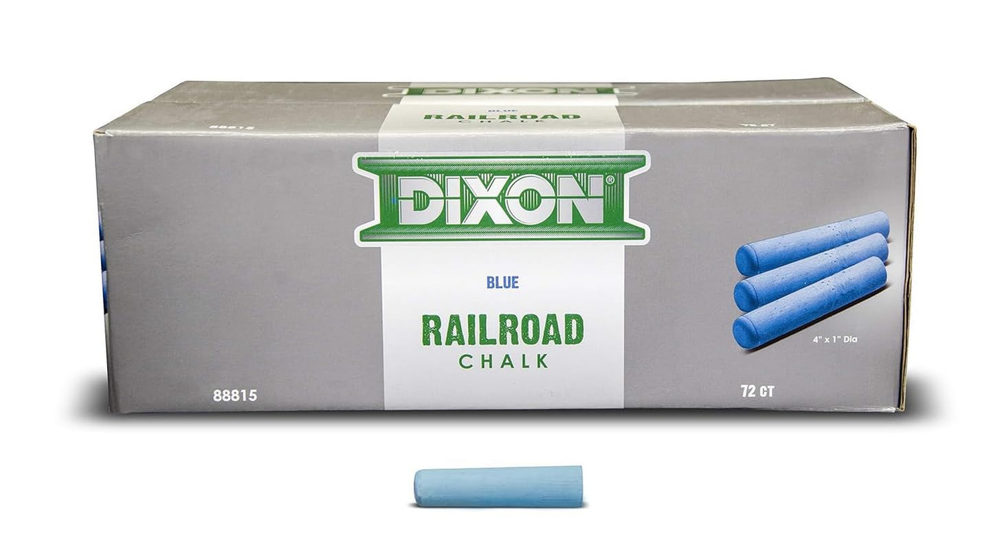 - 464-88815 Industrial Railroad Crayon Chalk with Tapered 4" X 1" Sticks, Blue, 72-Pack (88815)